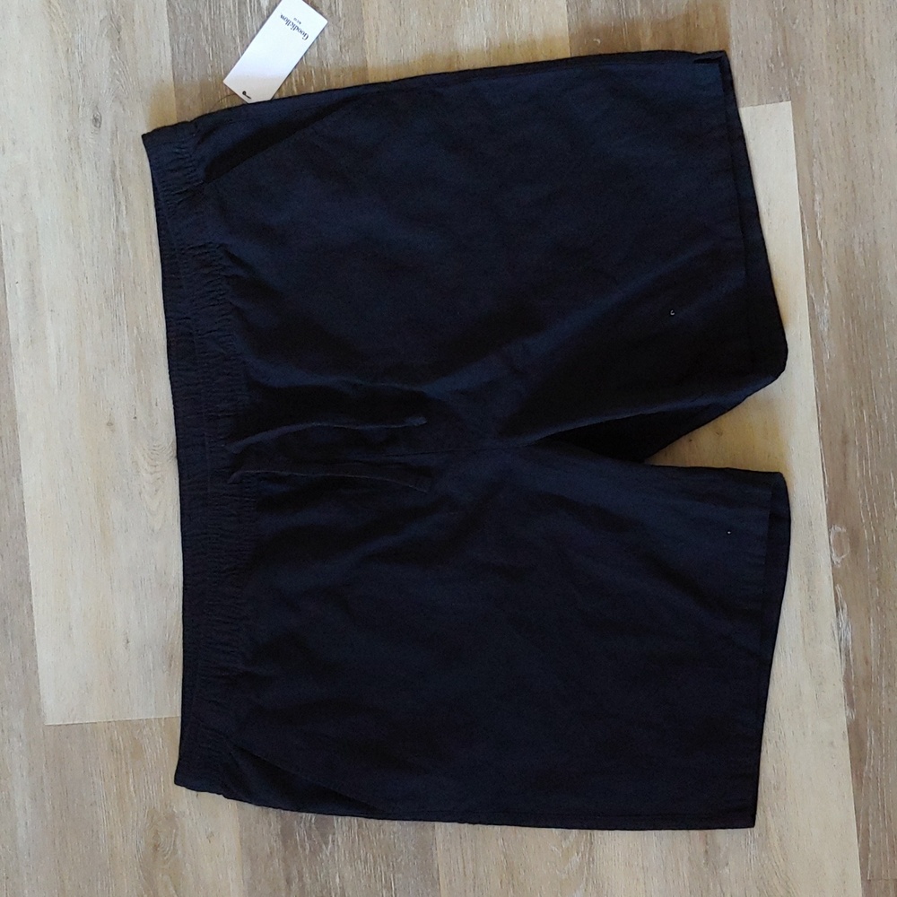 NWT Goodfellow & Co Men's Linen Blend Pull Up Everyday Shorts Black Size XXL